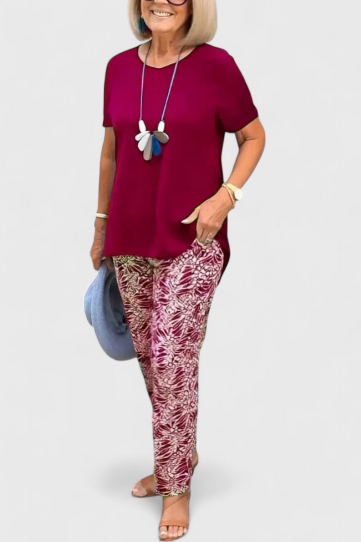 Candelaria Conjunto Elegante de Dos Piezas con Corte Estructurado