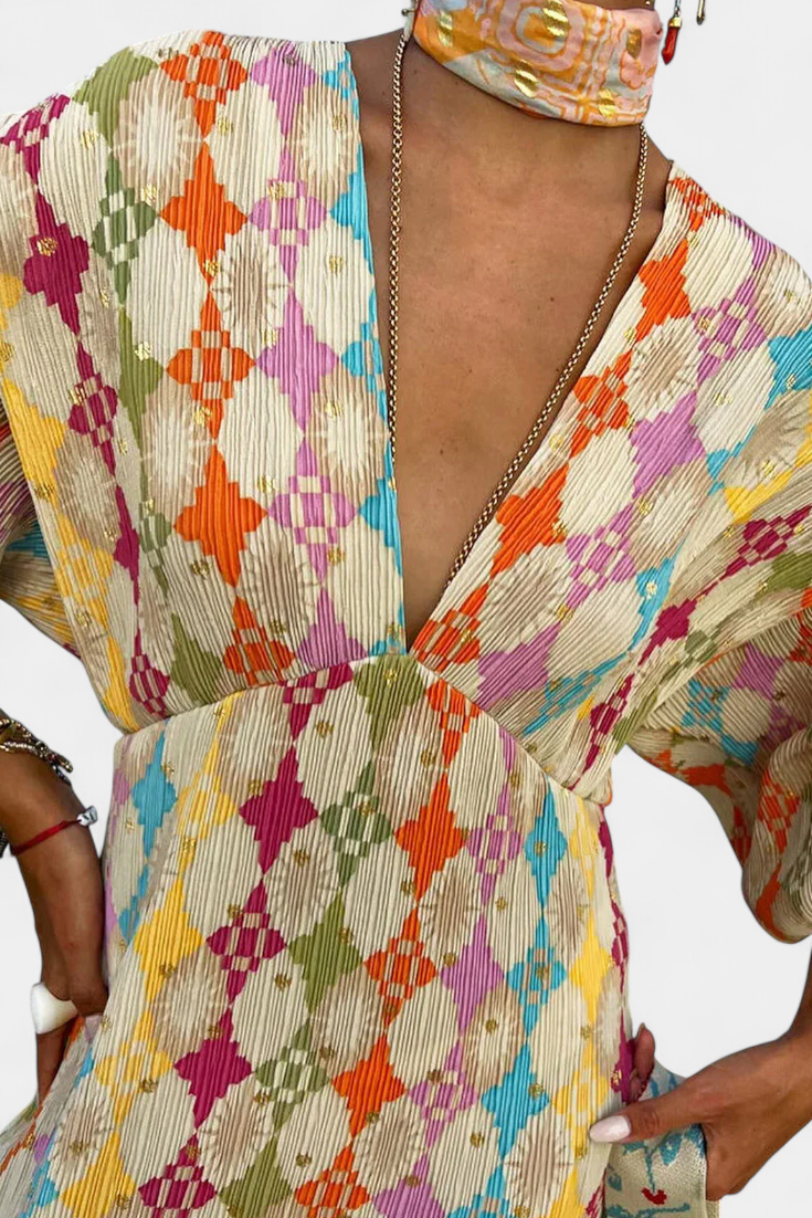 Shanice Vestido Maxi con Estampado Geométrico