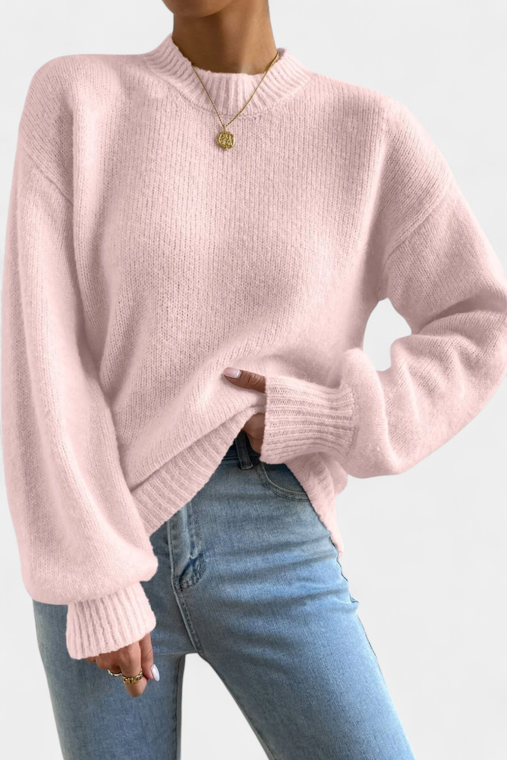 Emilia | Jersey de Cuello Redondo con Mangas Globo