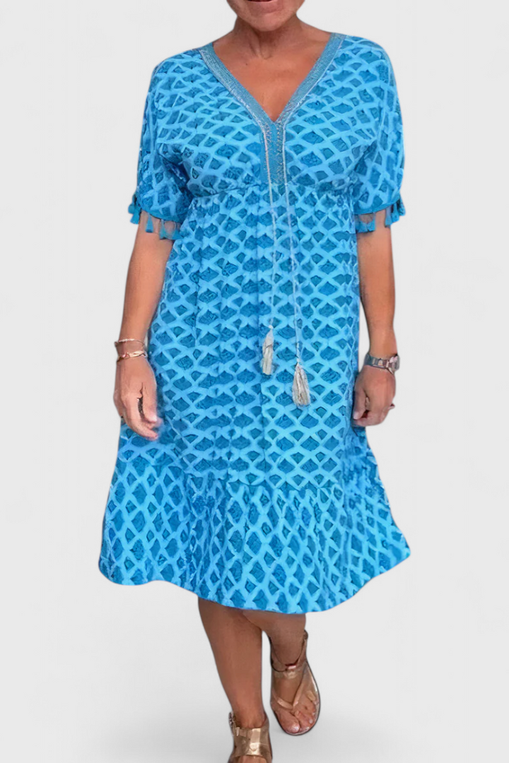 Kirra Vestido Boho Chic con Estampado Geométrico