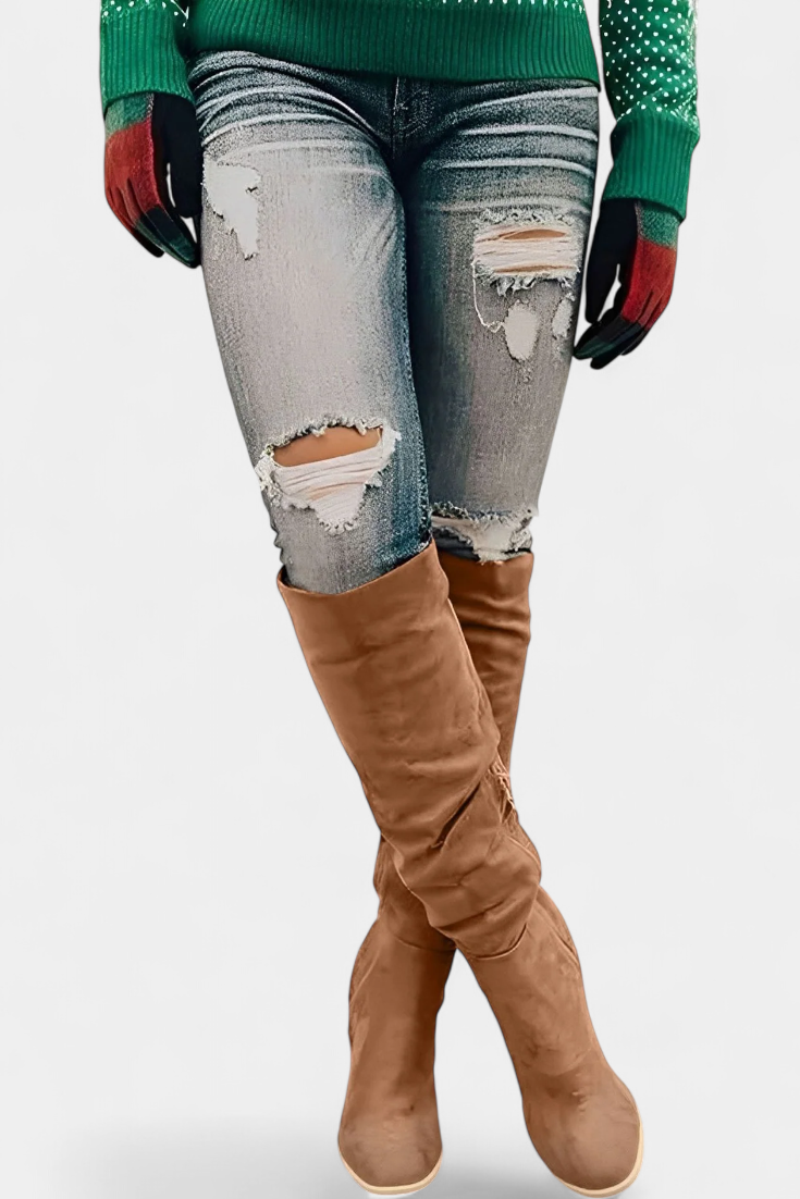 Calliope Botas de Tacón Grueso hasta la Rodilla