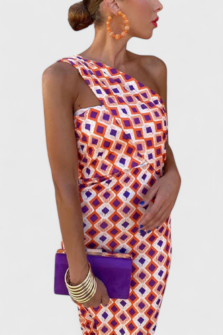 Julissa Vestido Maxi de Noche con Hombros Inclinados