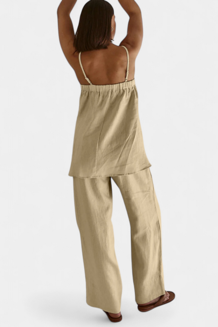 Lía Conjunto de Verano con Top Suelto y Pantalón Fluido 