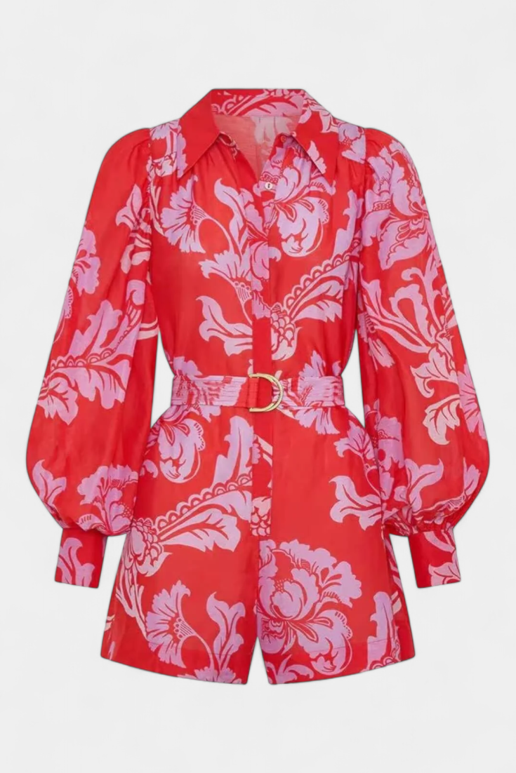 Suzanne Mono Floral con Cinturón Florentino