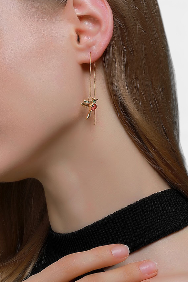 Pendientes de Pájaro de Circonio Mixto