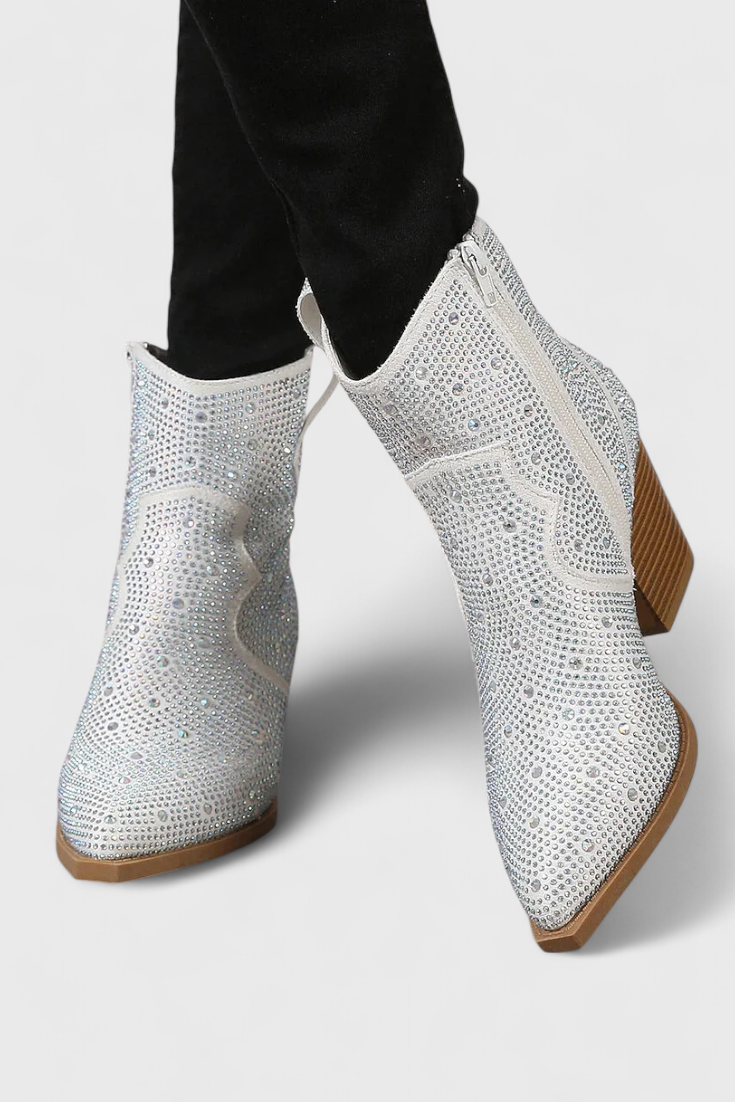 Berenice Botas Elegantes con Patchwork y Cremallera Lateral