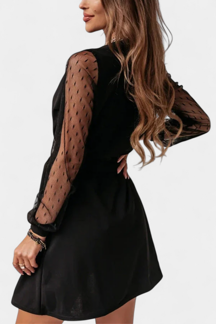 Calandra Vestido Mini Elegante con Escote Sofisticado y Silueta Favorecedora