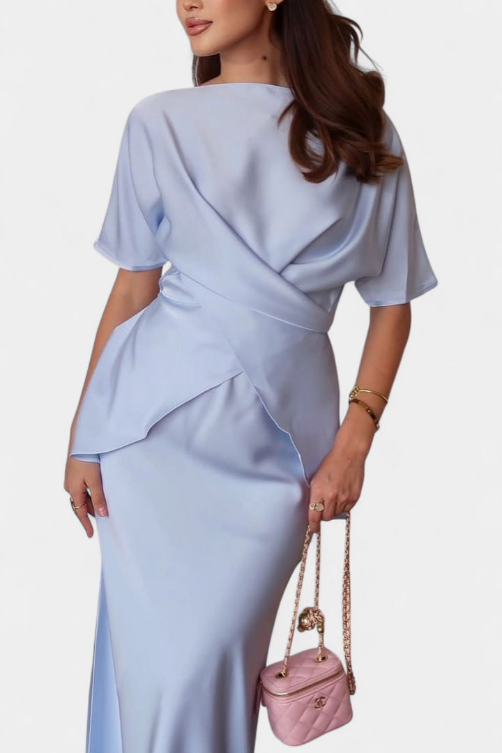 Veleda Conjunto de Top con Tiras Cruzadas y Falda Fluida