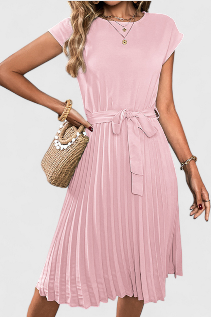 Luxie Vestido Midi Elegante de Tejido Ligero y Corte Fluido