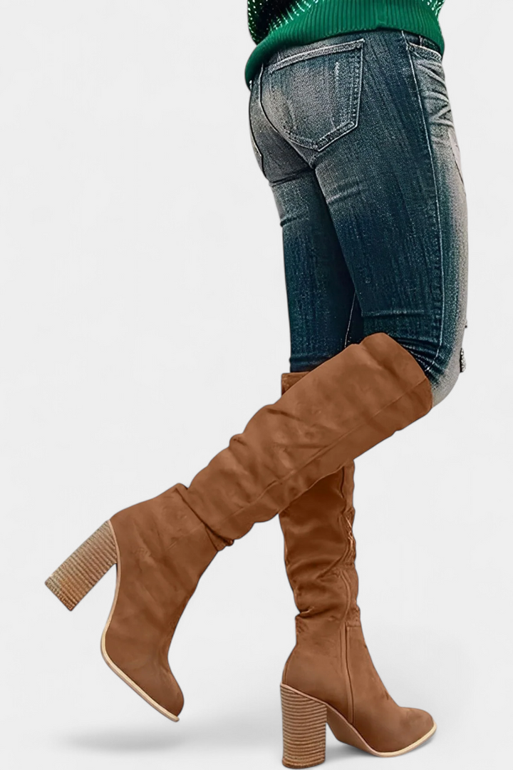 Calliope Botas de Tacón Grueso hasta la Rodilla