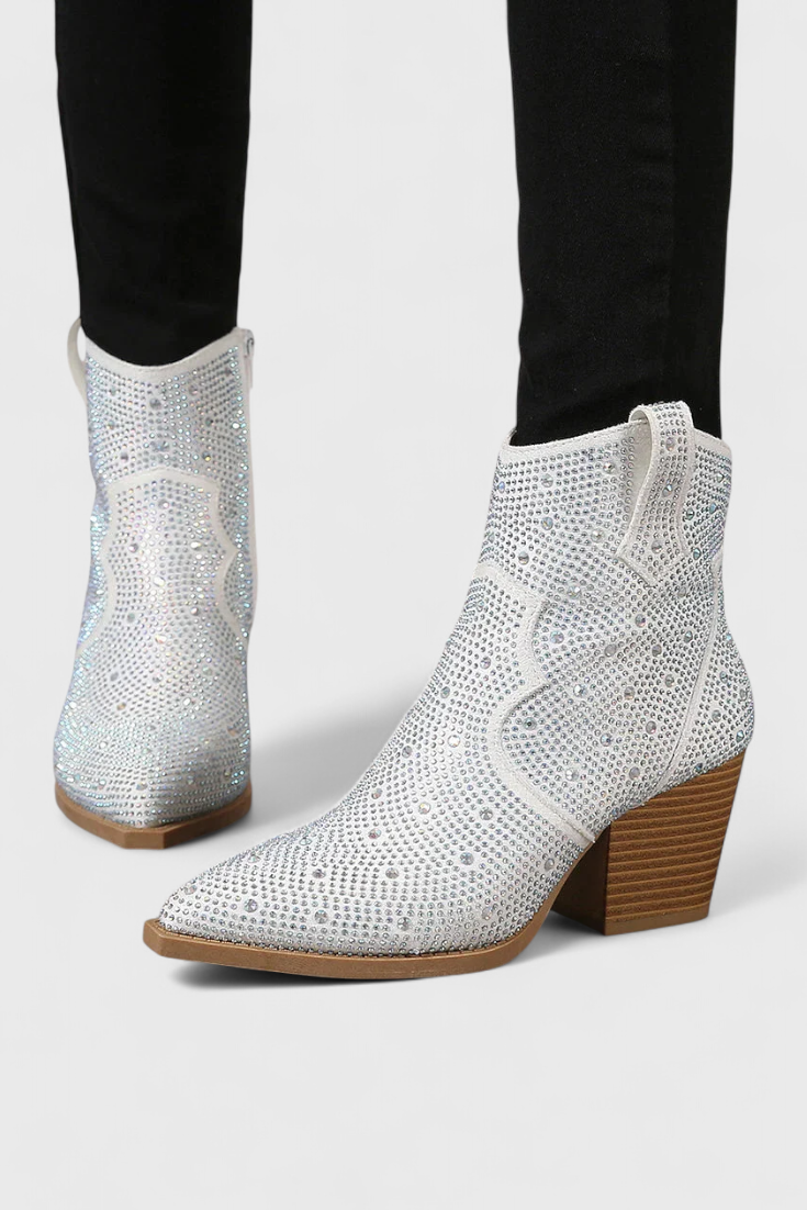 Berenice Botas Elegantes con Patchwork y Cremallera Lateral