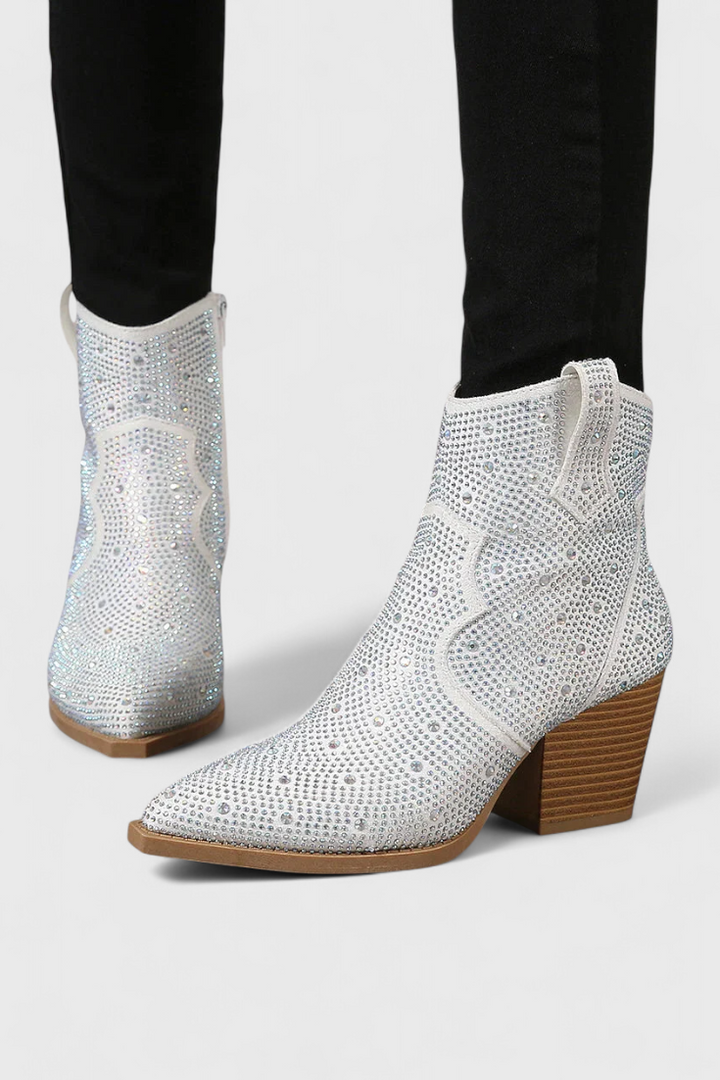 Berenice Botas Elegantes con Patchwork y Cremallera Lateral