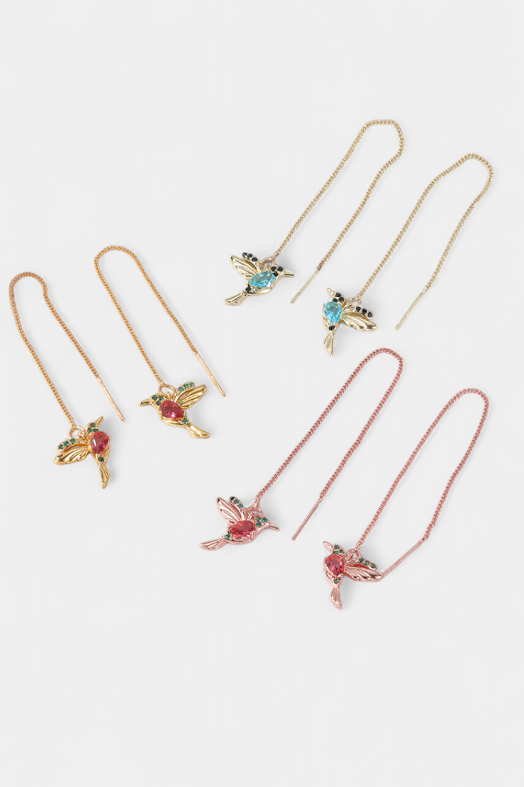 Pendientes de Pájaro de Circonio Mixto