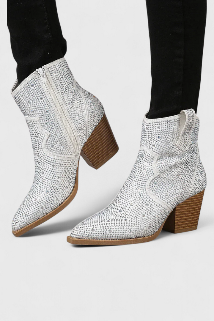 Berenice Botas Elegantes con Patchwork y Cremallera Lateral