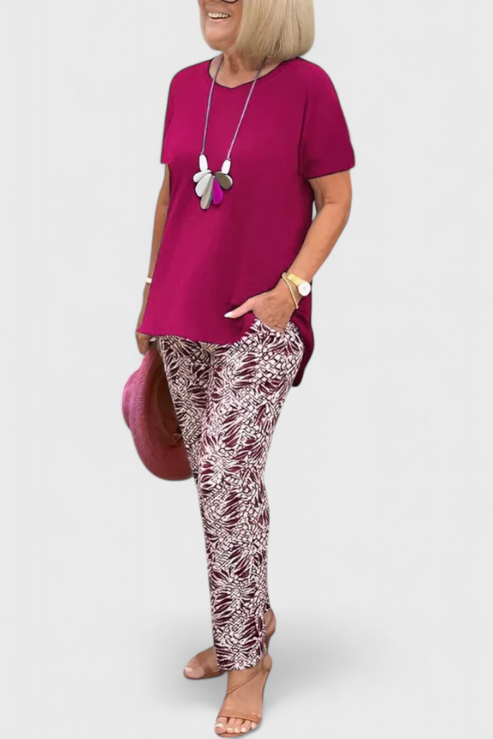 Candelaria Conjunto Elegante de Dos Piezas con Corte Estructurado