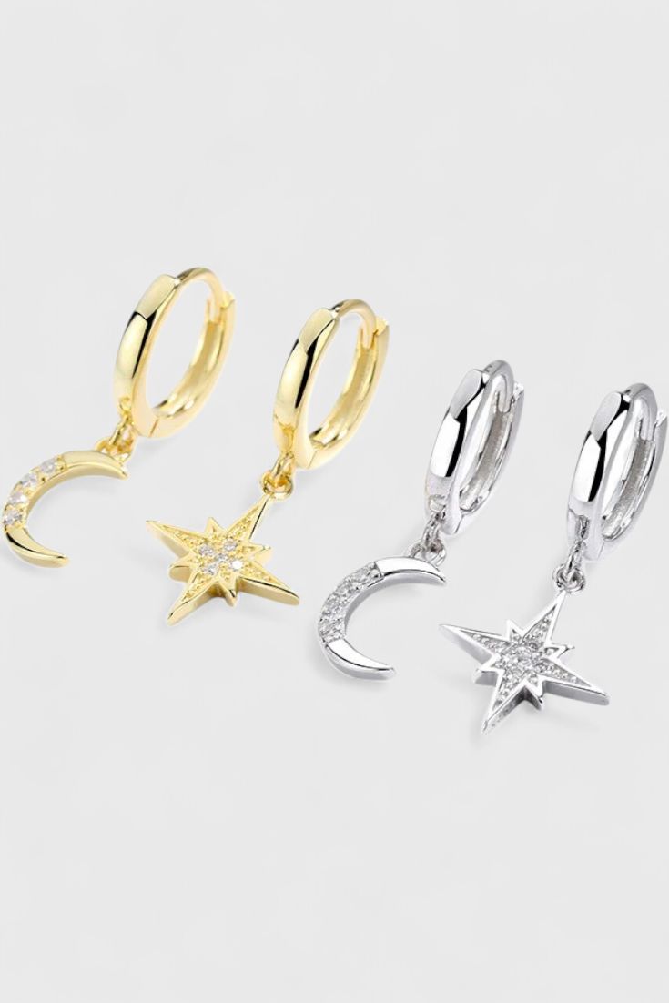 Pendientes Celestiales de Estrella y Luna