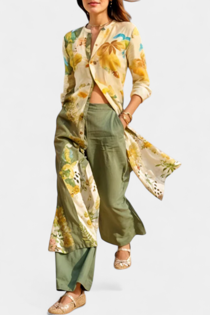 Conjunto de lino coordinado Melvina con estilo atemporal