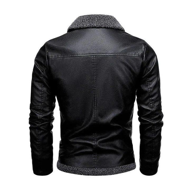 Mateo™ | Chaqueta de cuero elegante de felpa