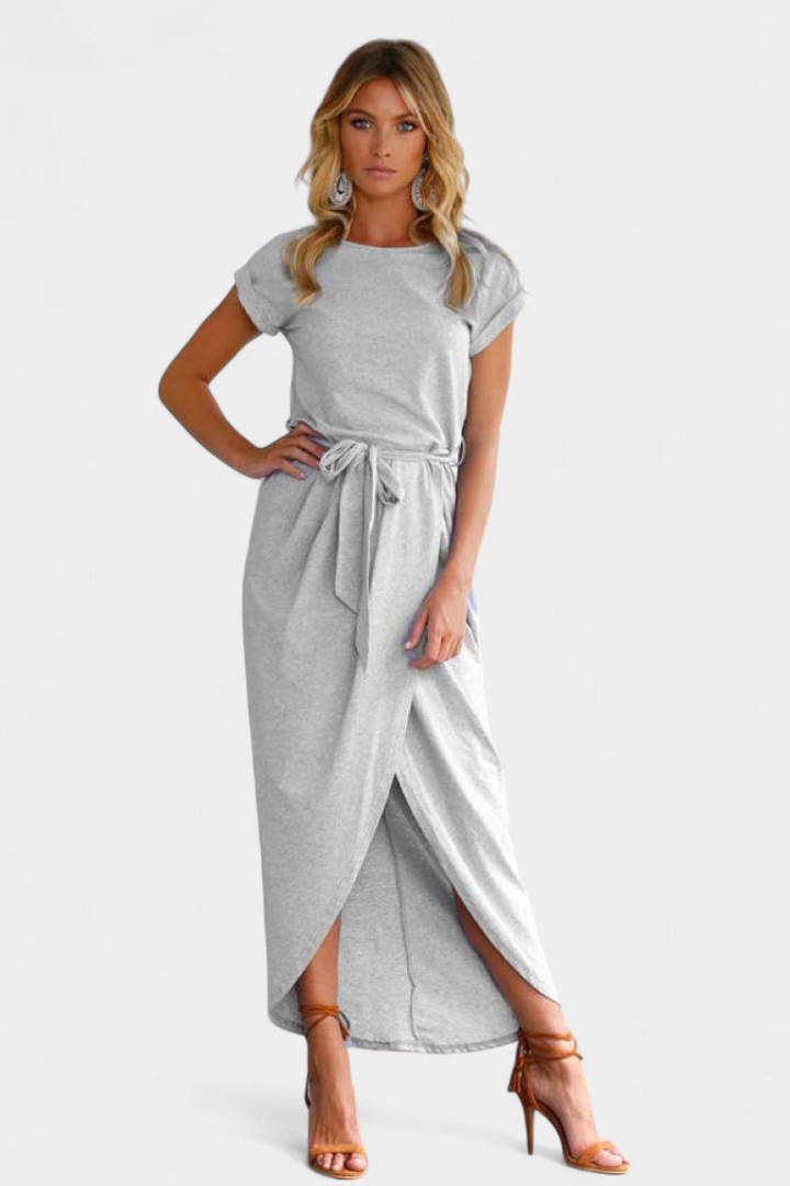 Clarissa Vestido Midi Envolvente con Abertura Lateral