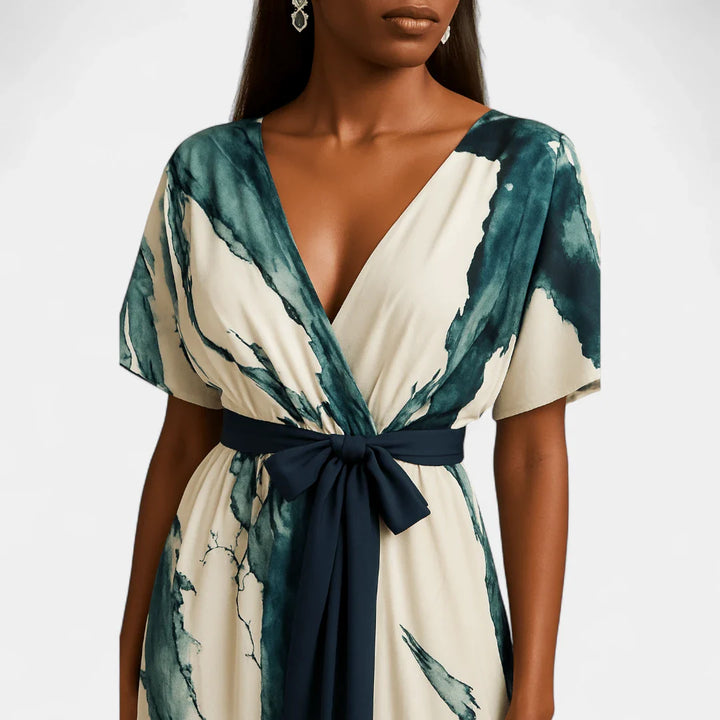 Nayla™ | Vestido Largo Acuarela de Ensueño 