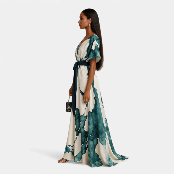 Nayla™ | Vestido Largo Acuarela de Ensueño 