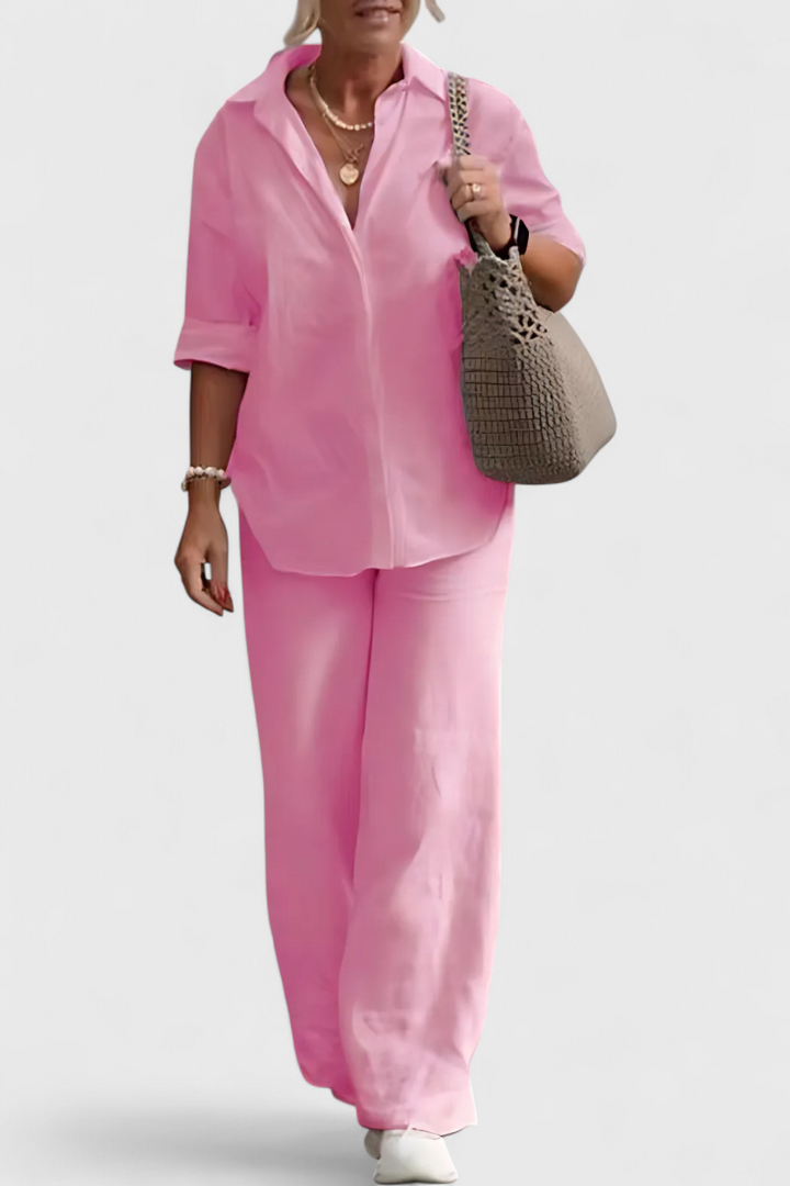 Skye Conjunto de Dos Piezas en Lino y Algodón con Silueta Relajada