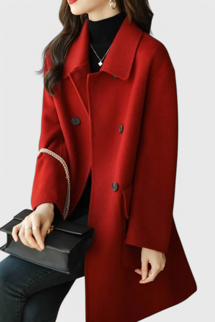 Camila | Abrigo de Lana Clásico de Doble Botonadura