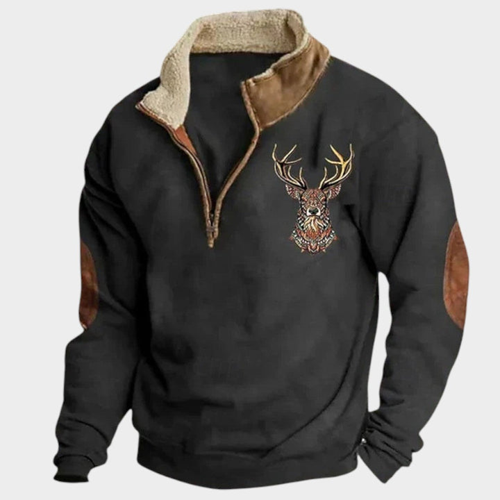 Cristos™ | Sudadera de Invierno con Forro Polar y Diseño de Ciervo